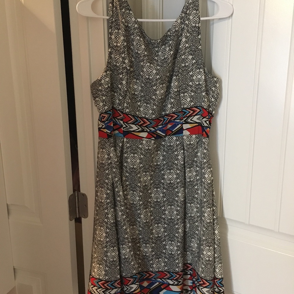 Modcloth dress black white zigzag XL
